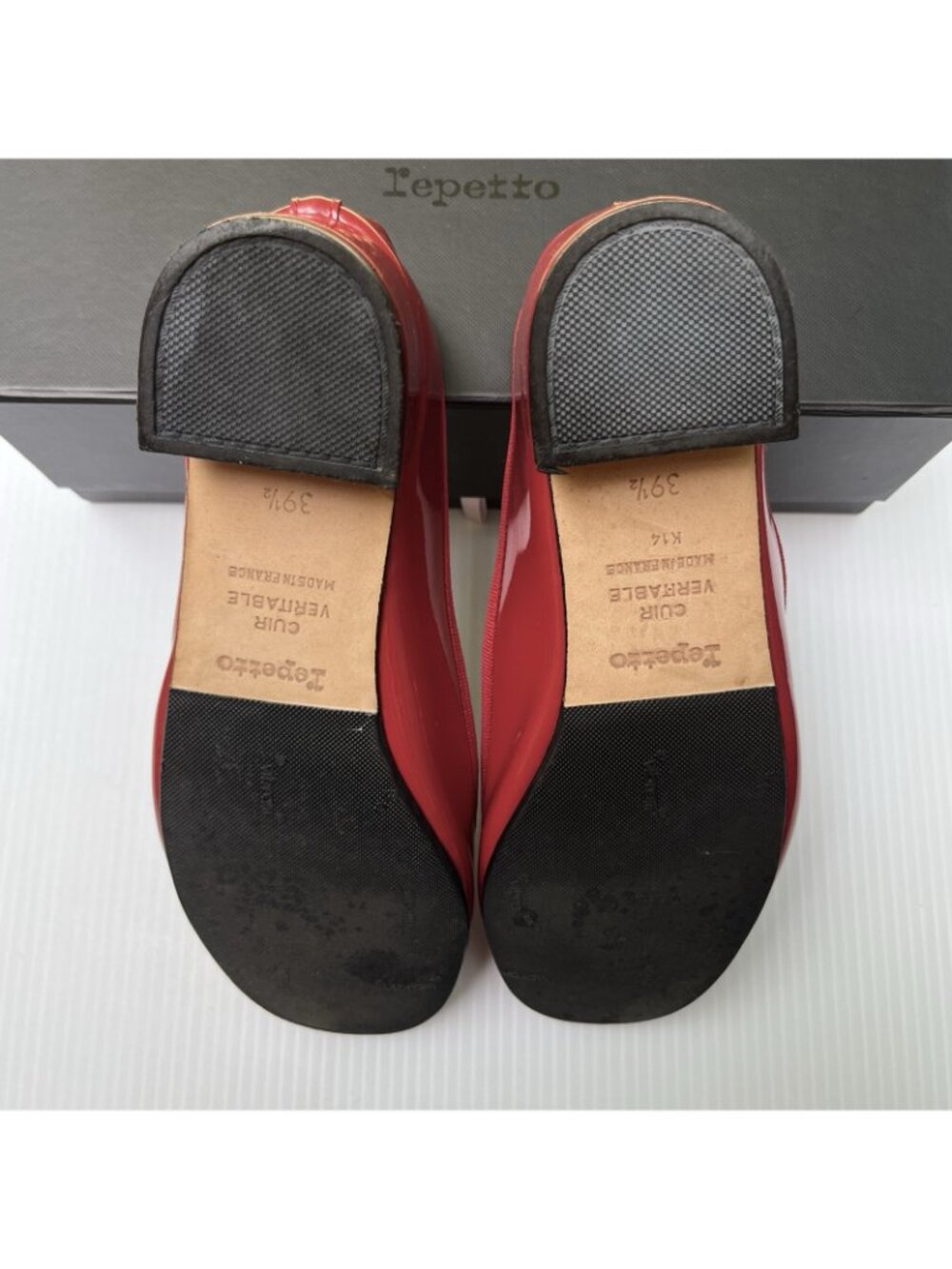 Repetto Red Leather Ballet Flats - Picture 5 of 5